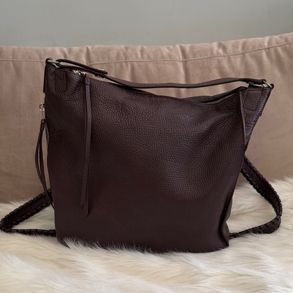 All Saints Handbags - AllSaints Small Kita convertible shoulder bag/backpack/crossbody tote - Burgundy
